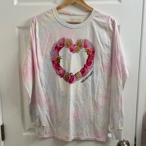 Taylor Swift Limited Edition Lover Heart Flower Tie Dye Long Sleeve Shirt Size S